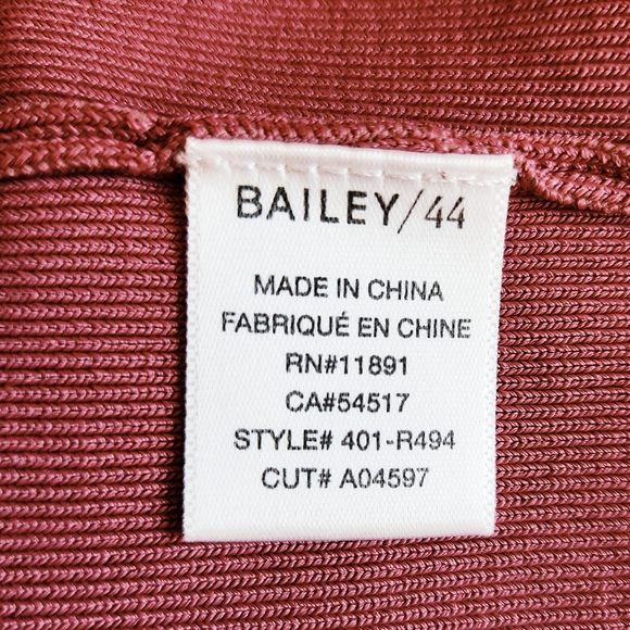 Bailey 44 Pink Bewitched Cutout Ruffle Rib Knit Bodycon Mock Sheath Dress Small - Picture 7 of 8